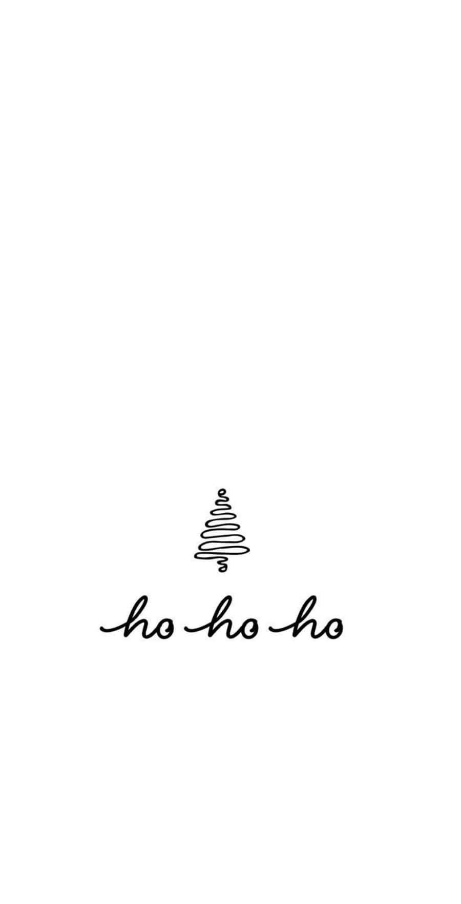 Christmas tree, ho ho ho, black line drawing, HD Phone Wallpaper
