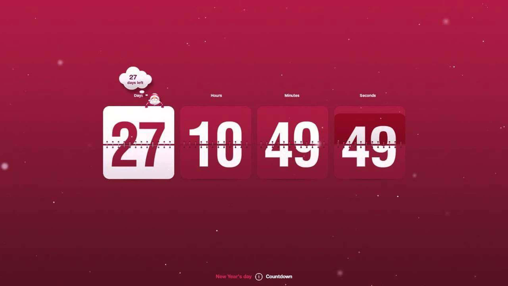 Christmas Countdown, New Year's Day, deep red gradient background, Full HD Desktop Wallpaper