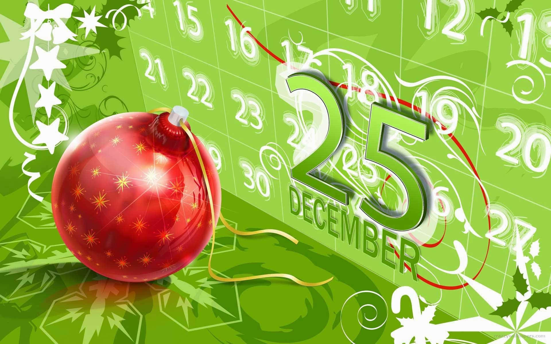 Christmas ornament, red, vibrant green, Full HD Desktop Wallpaper