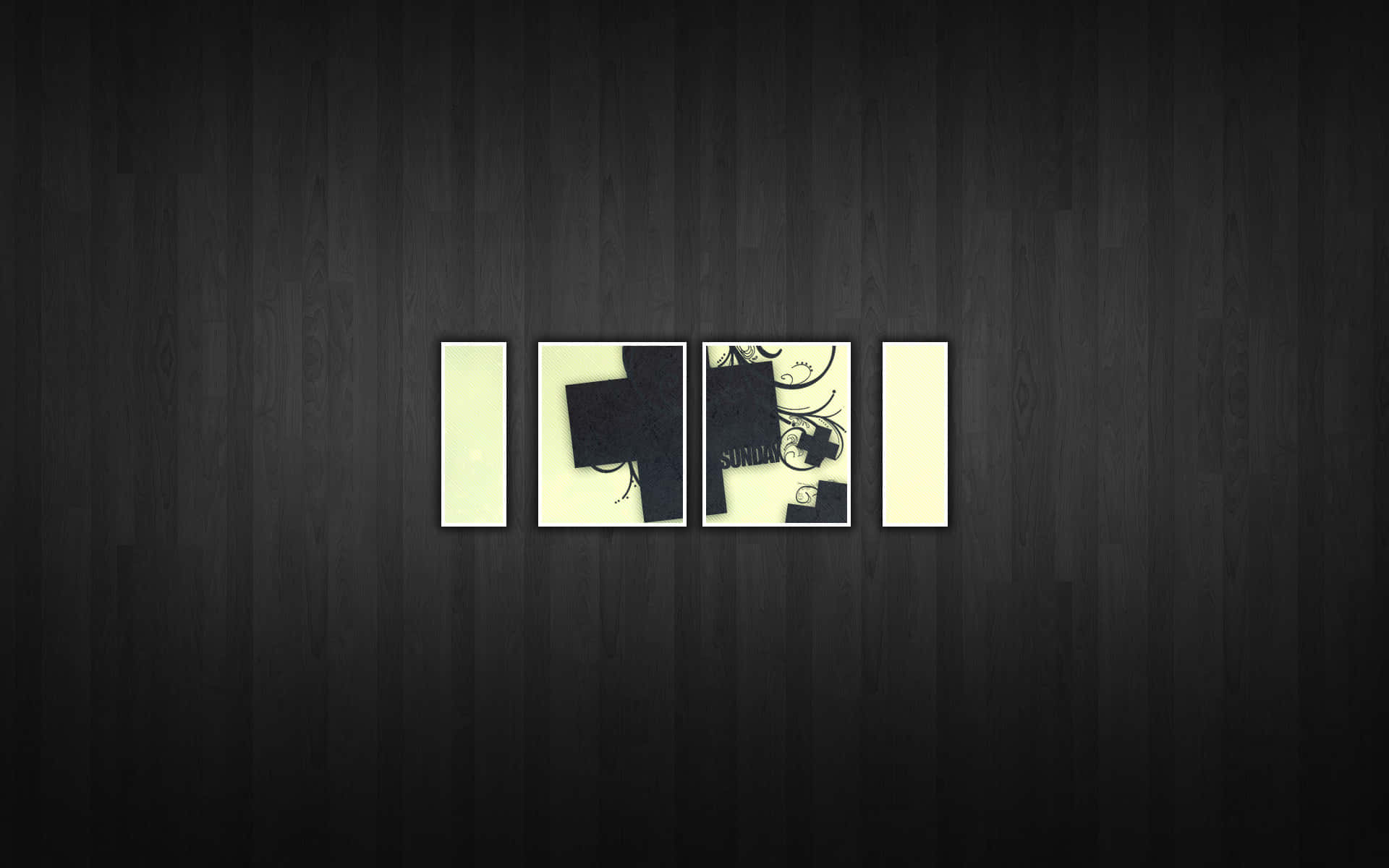 Christmas Countdown, black and cream panels, SUNDAY text, Full HD Desktop Wallpaper