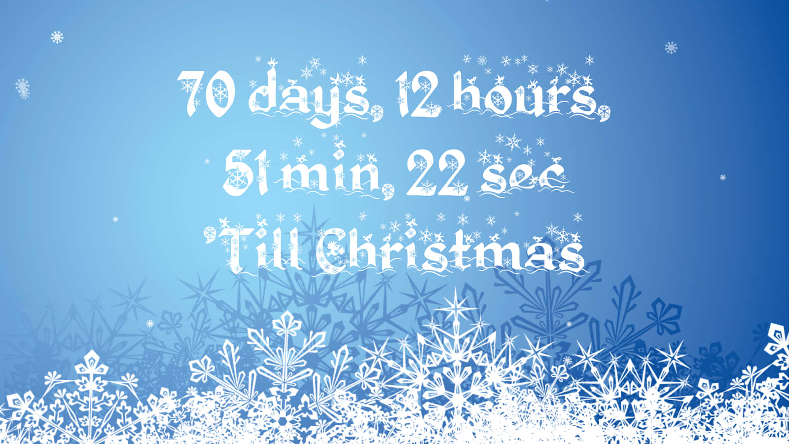 Christmas Countdown, festive blue, white snowflakes, HD Desktop Wallpaper