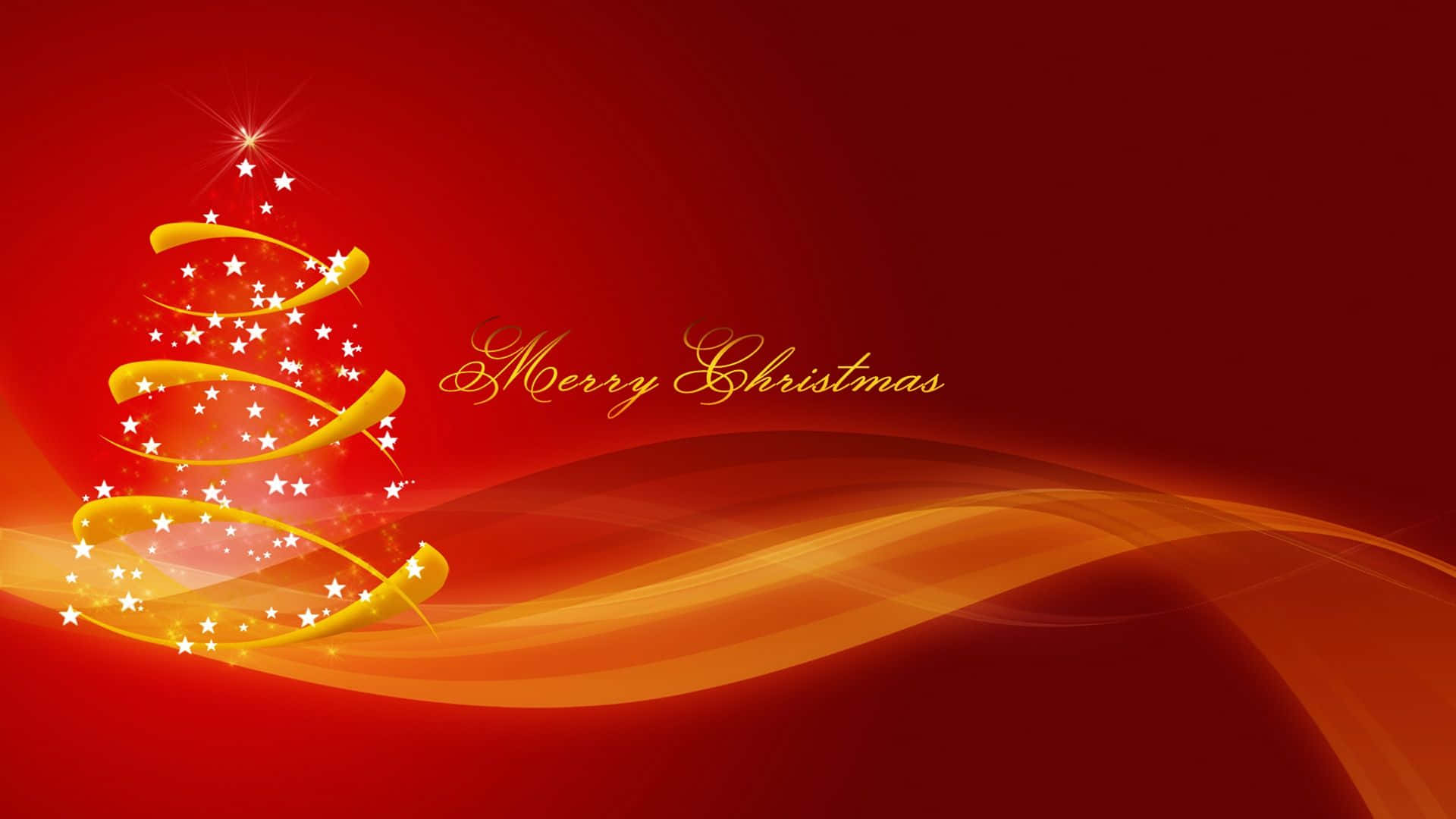 Christmas tree, golden, stars, Full HD Desktop Wallpaper
