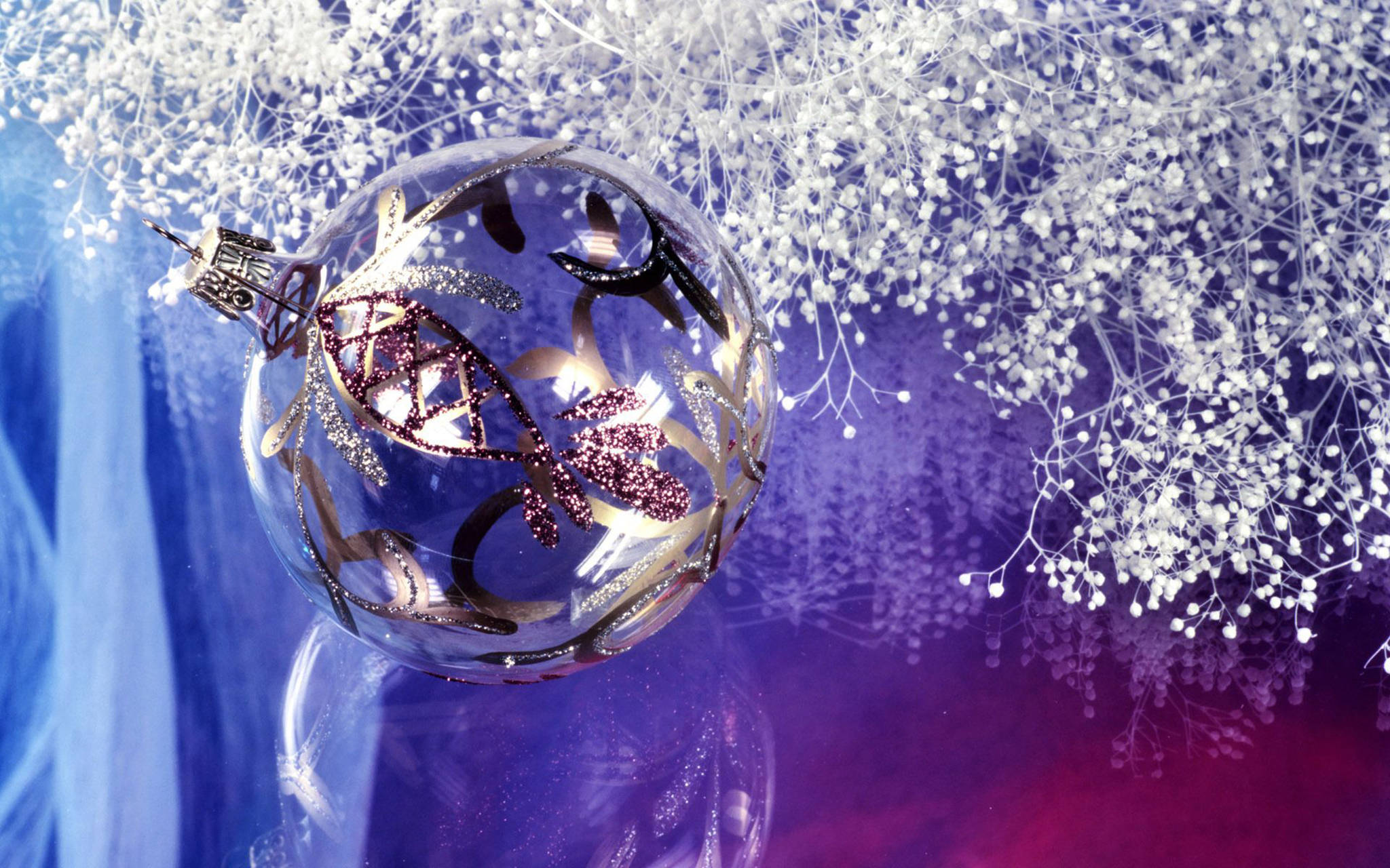 glass ball, gold filigree, pink filigree, Full HD Desktop Wallpaper