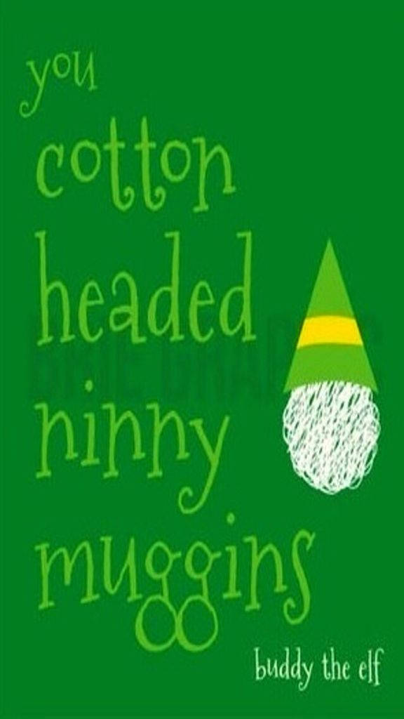Christmas Elf, green background, playful cursive text, SD Phone Wallpaper
