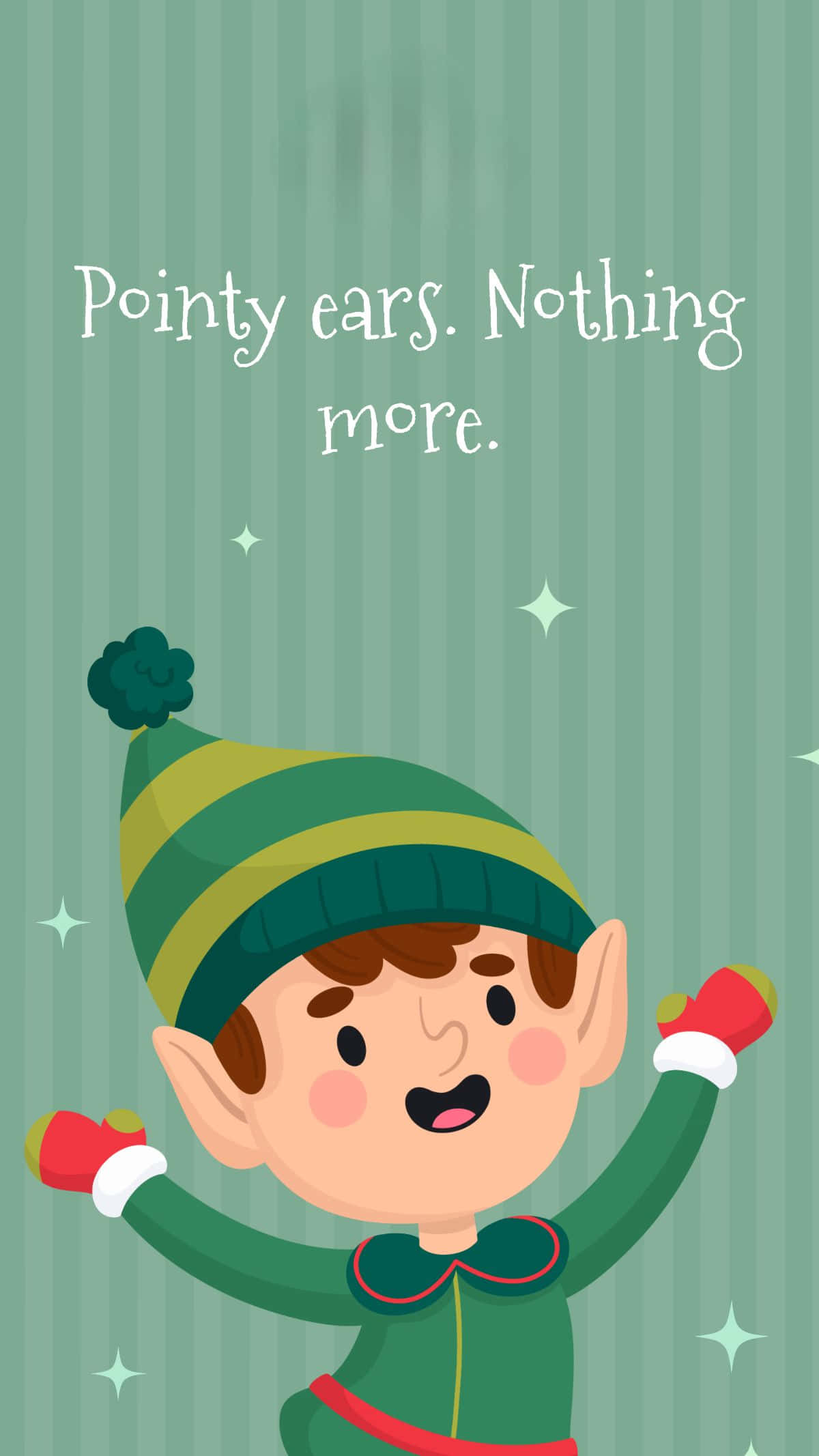 Christmas Elf, pointy ears, striped hat, Full HD Phone Wallpaper