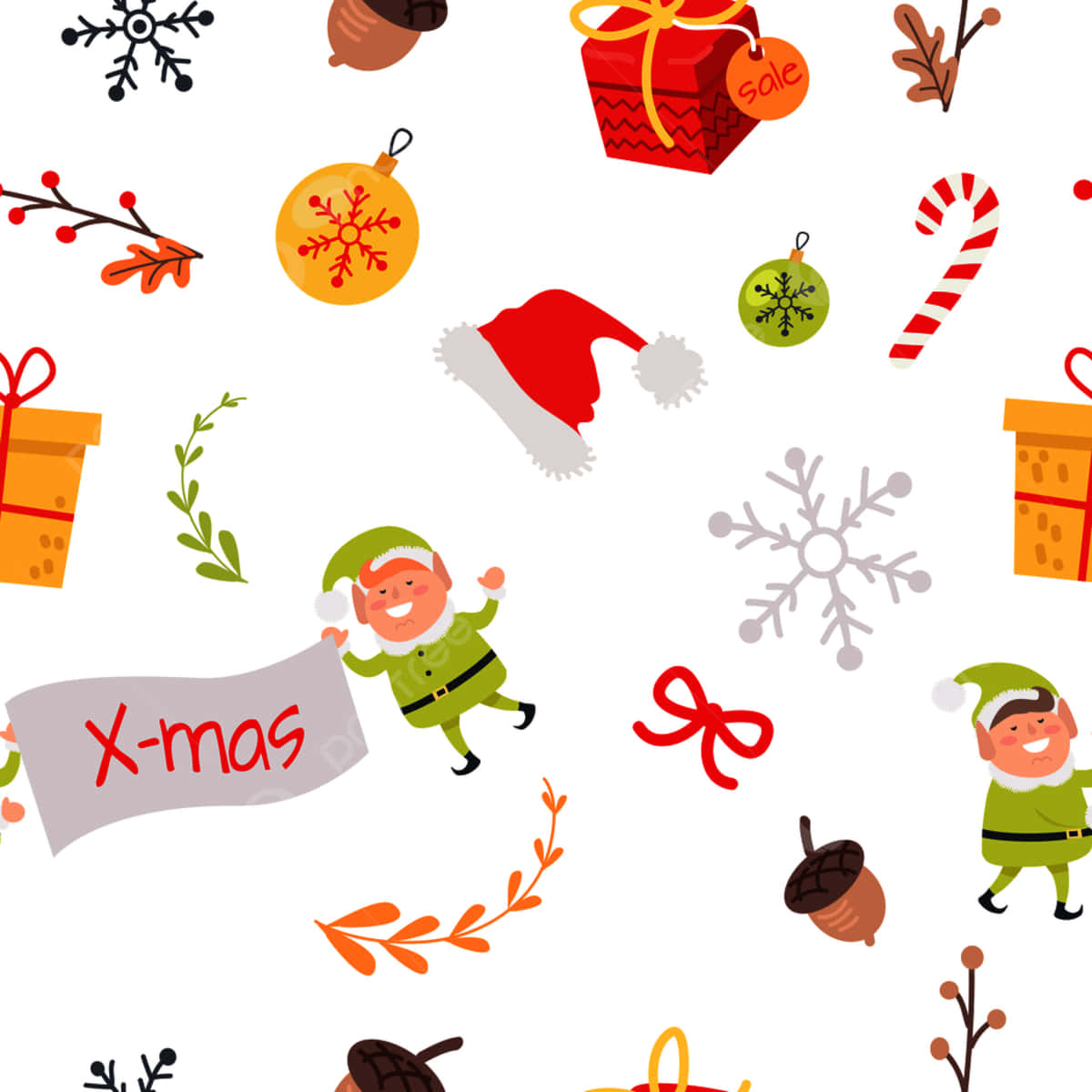 Christmas Elves, elves, snowflakes, SD Desktop Wallpaper