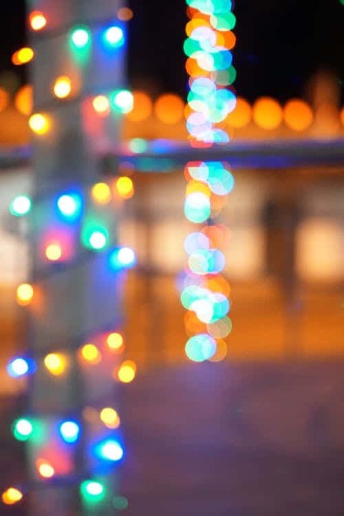 Christmas night, winter landscape, bokeh lights, SD Phone Wallpaper