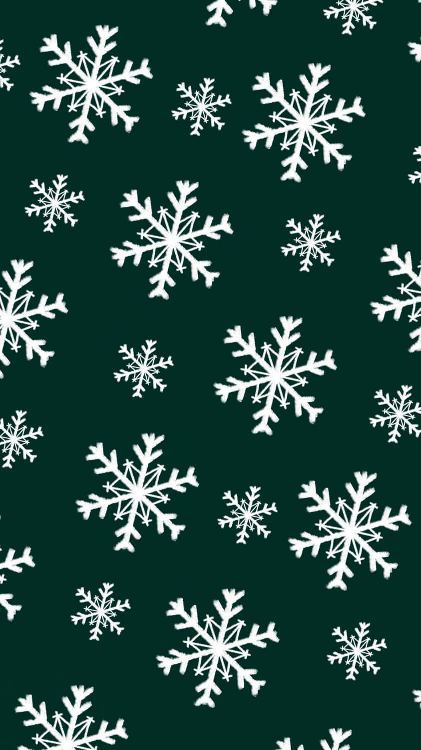 dark green, Christmas, white snowflakes, HD Phone Wallpaper