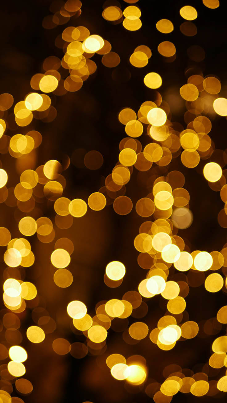 golden bokeh lights, dark background, warm festive glow, HD Phone Wallpaper