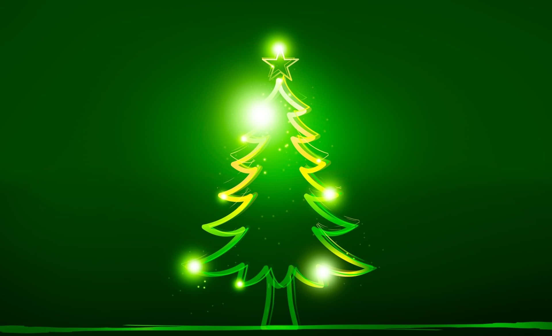neon green, Christmas tree, star, Full HD Desktop Wallpaper