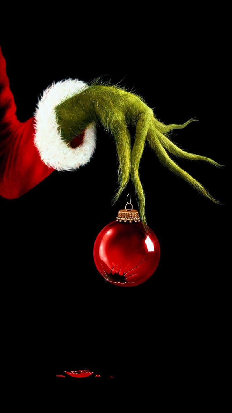 Christmas Grinch, green furry hand, red Santa sleeve, HD Phone Wallpaper
