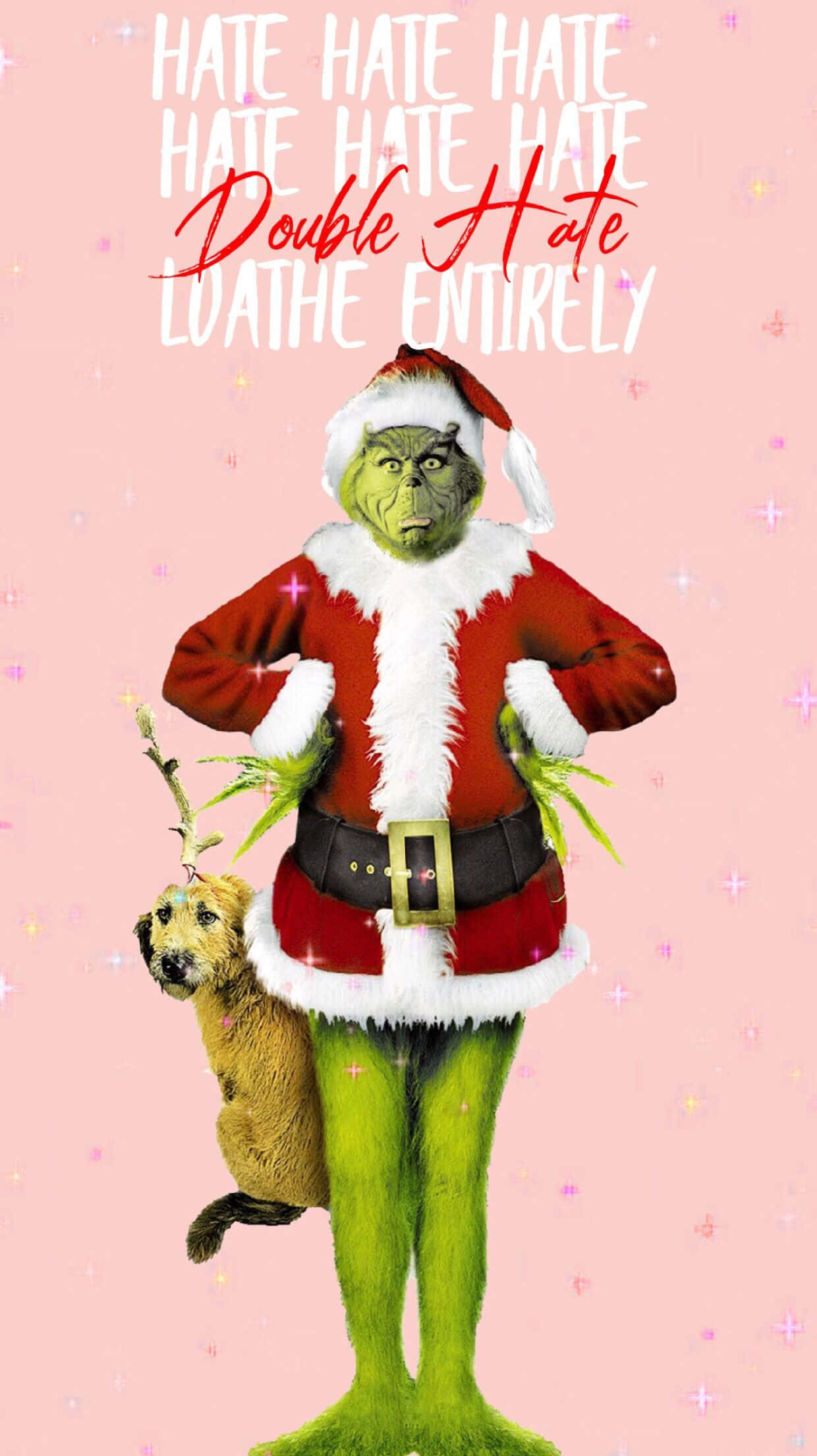 Grinch, Santa suit, dog, Full HD Phone Wallpaper