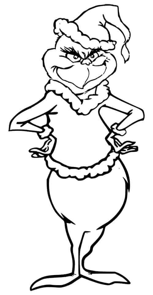 Grinch, Santa hat, fur collar, SD Phone Wallpaper