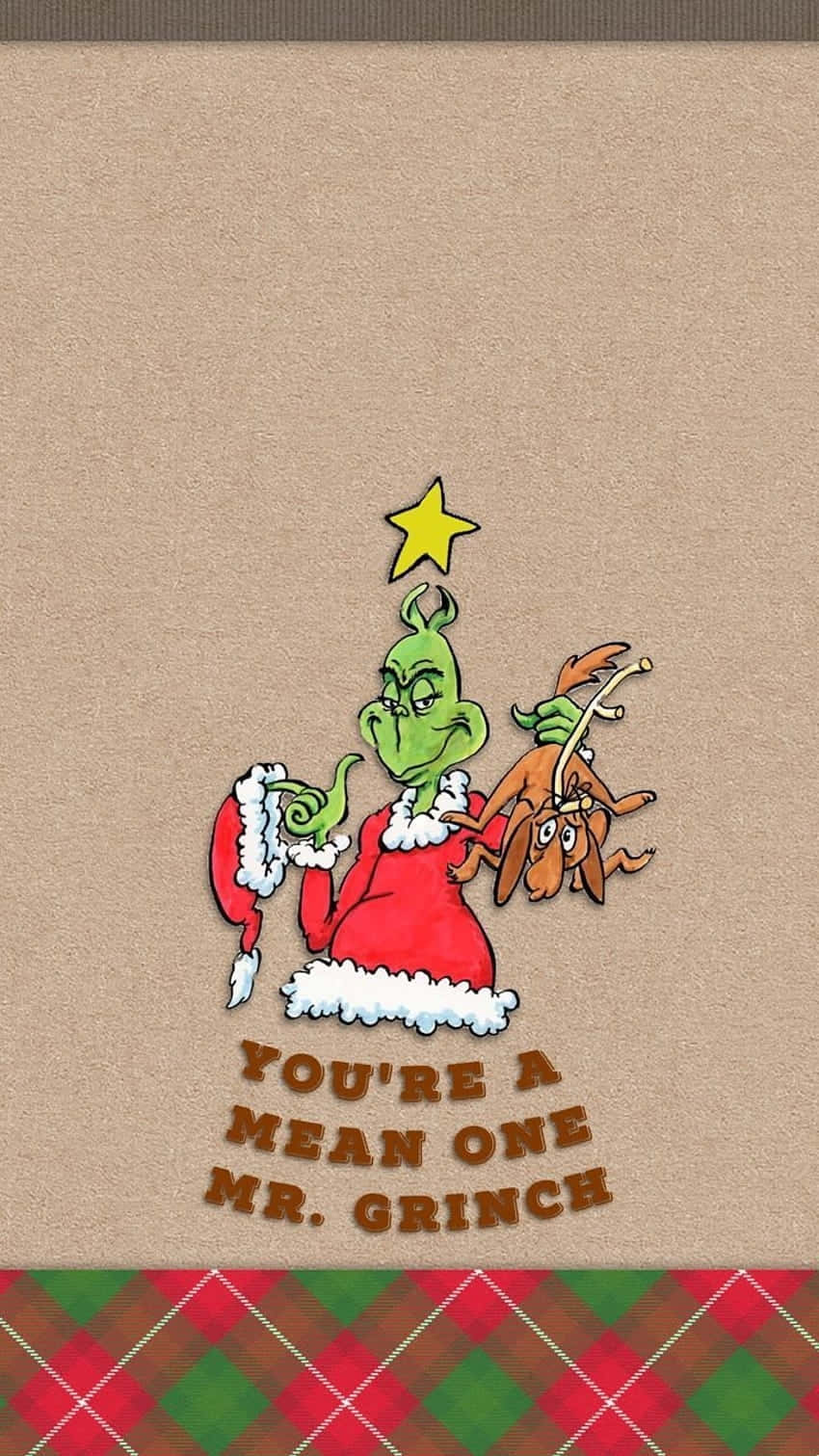 Grinch, red Santa suit, dog holding star, HD Phone Wallpaper