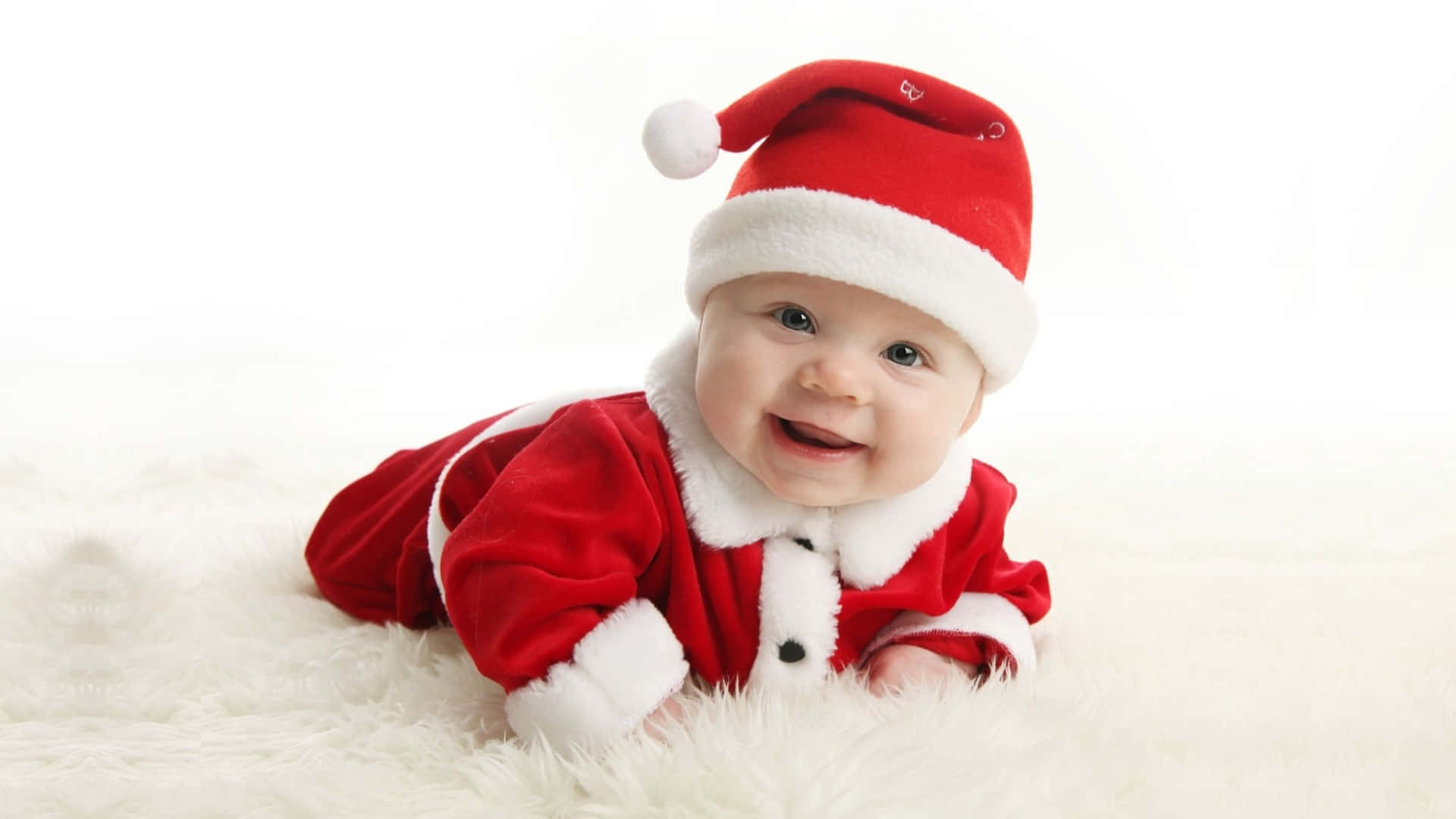 baby, red Santa suit, white trim, Full HD Desktop Wallpaper