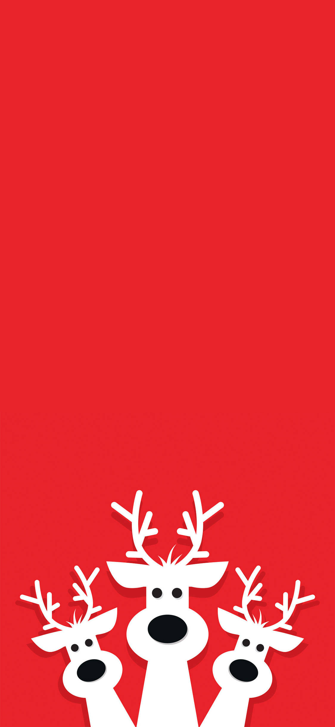 three white deer, Christmas iPhone, minimalist white reindeer, Full HD Phone Wallpaper