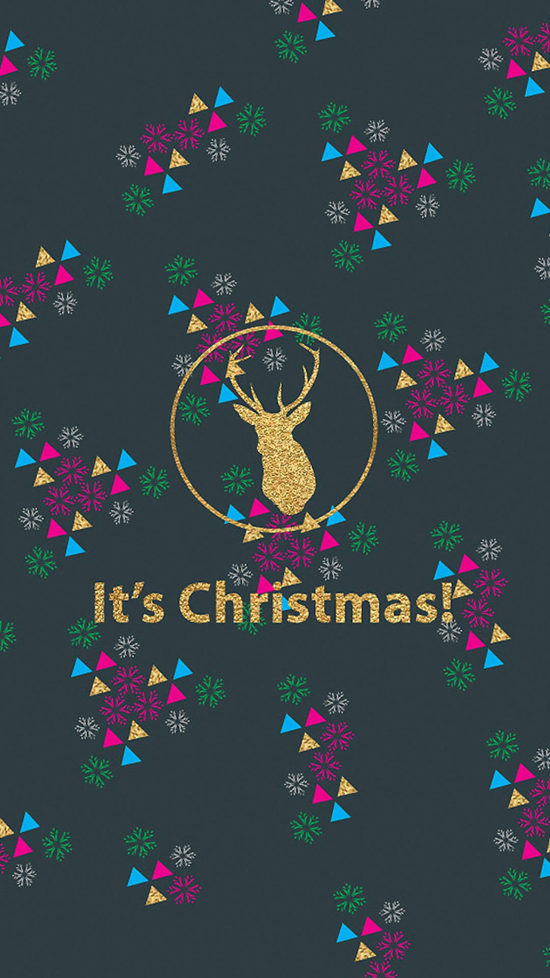 gold deer, festive christmas iphone, glittering gold reindeer, Full HD Phone Wallpaper