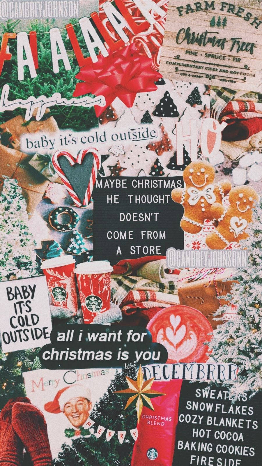 Christmas iPhone, gingerbread men, hot cocoa, HD Phone Wallpaper