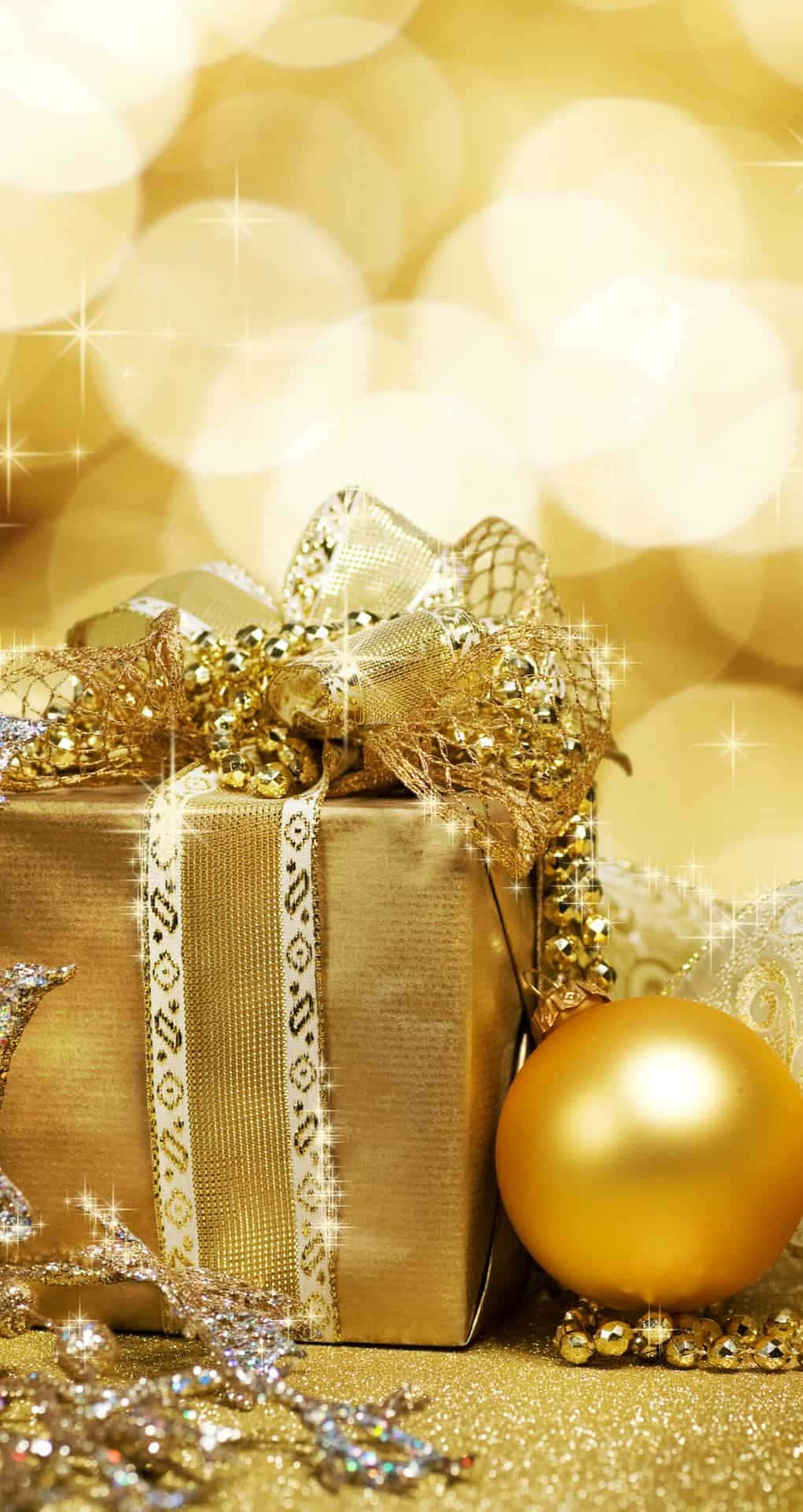 iPhone, Christmas Aesthetic, yellow lights, Full HD Phone Wallpaper