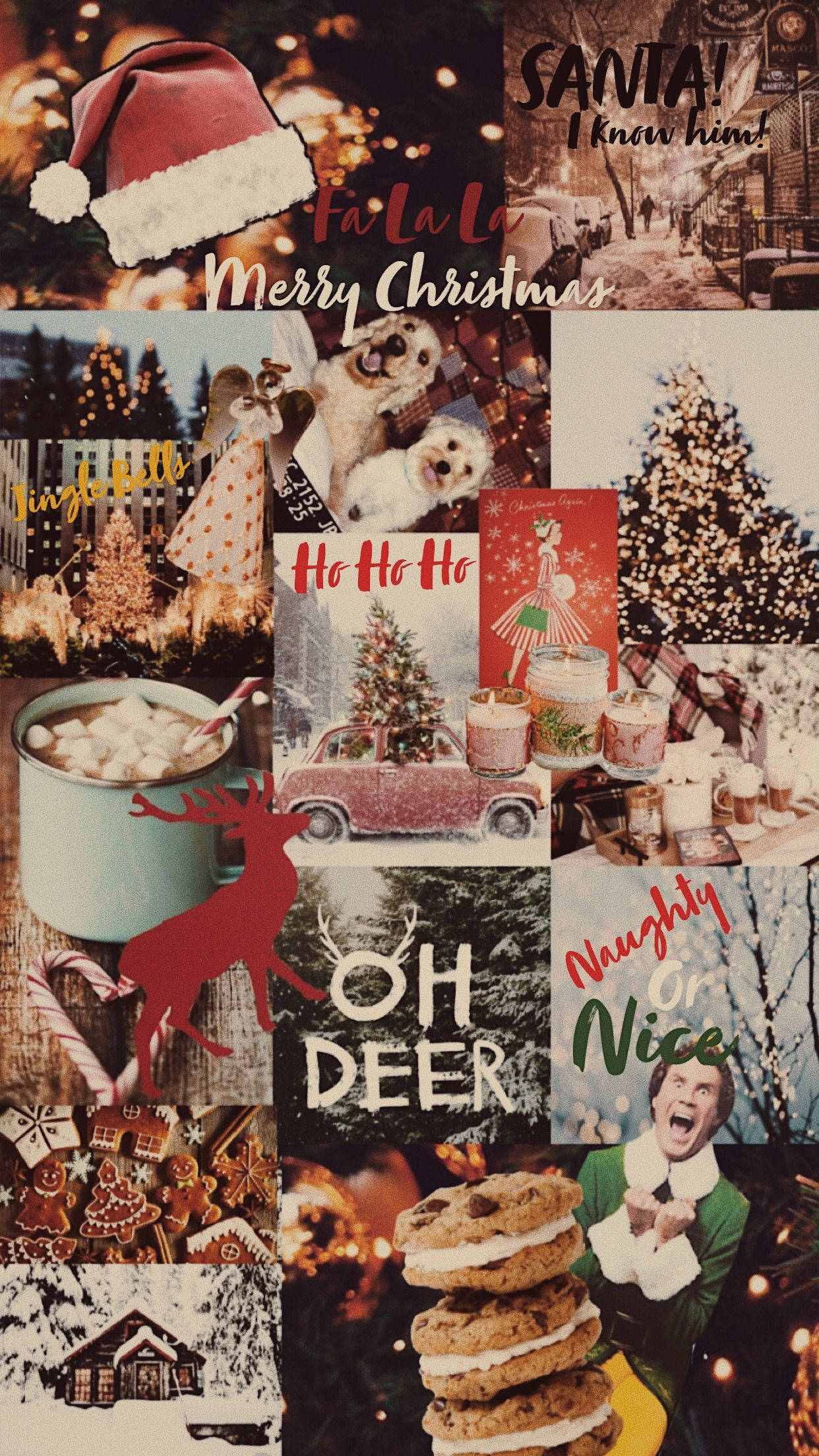 Christmas, iPhone, Santa hats, Full HD Phone Wallpaper