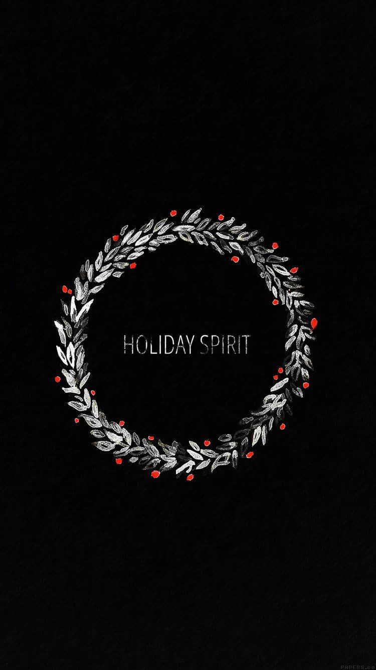 holiday spirit, silver wreath, red berries, HD Phone Wallpaper