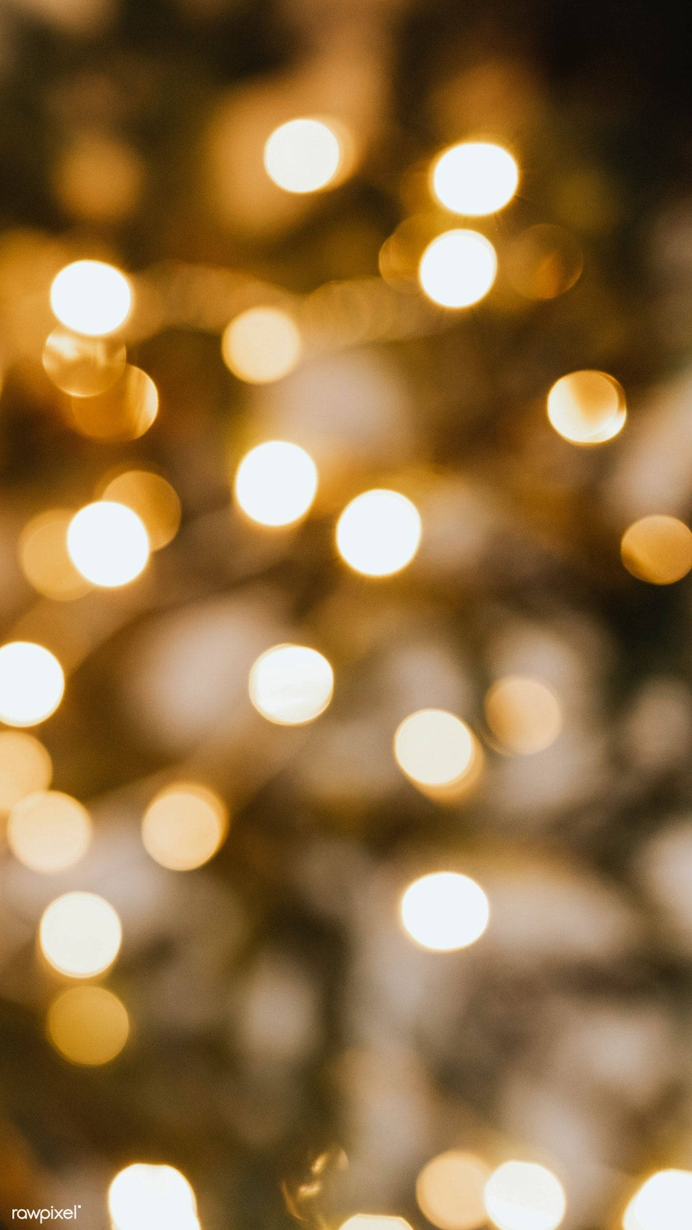 Christmas lights aesthetic, warm golden lights, bokeh effect, Full HD Phone Wallpaper