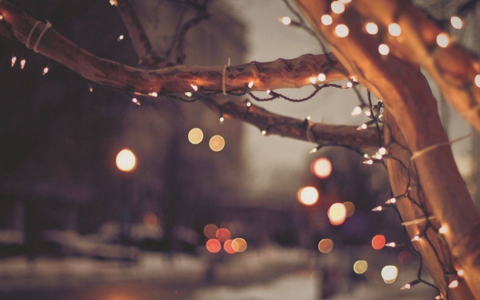 Christmas Aesthetic Desktop, colorful lights, twinkling fairy lights, HD Desktop Wallpaper