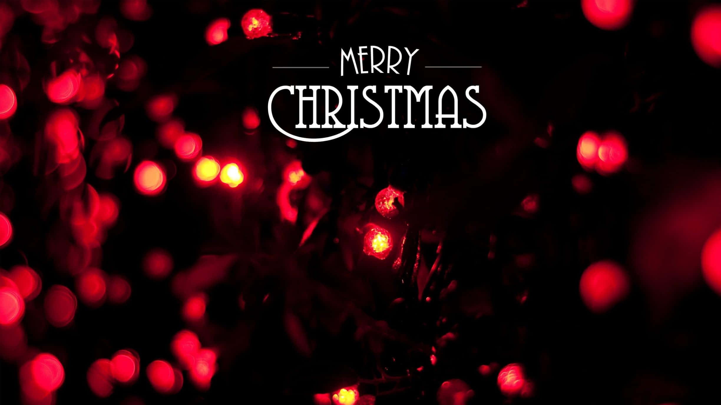 Christmas lights, red lights, Merry Christmas, Full HD Desktop Wallpaper