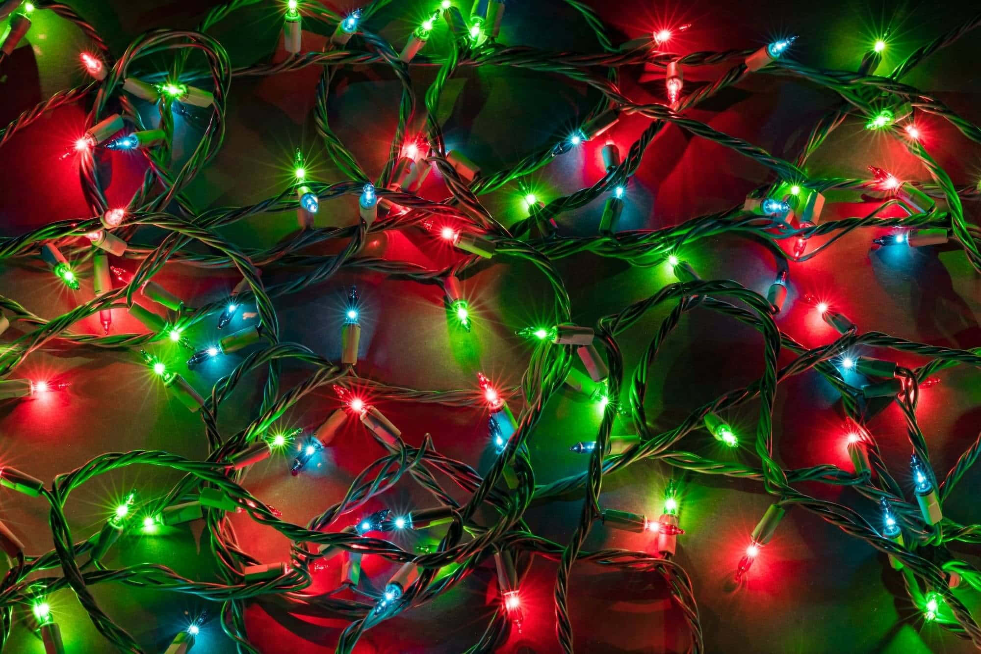 colorful christmas lights, red, green, Full HD Desktop Wallpaper