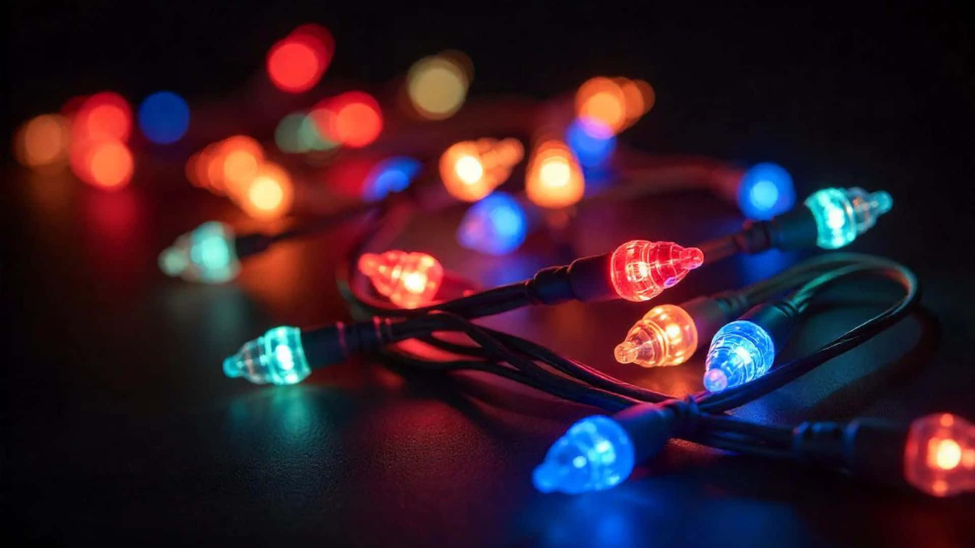colorful Christmas lights, red, blue, Full HD Desktop Wallpaper