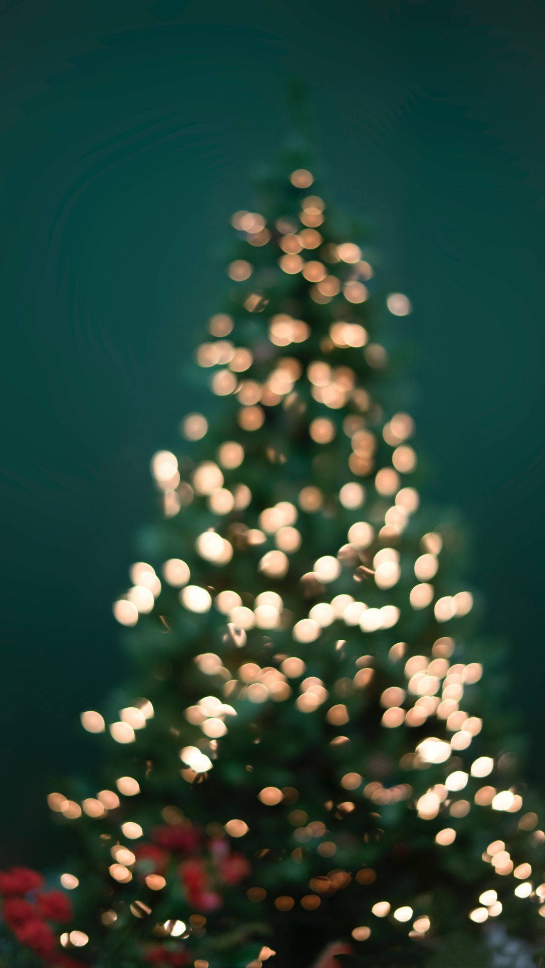 Christmas Lights iPhone, glowing golden lights, deep teal background, Full HD Phone Wallpaper