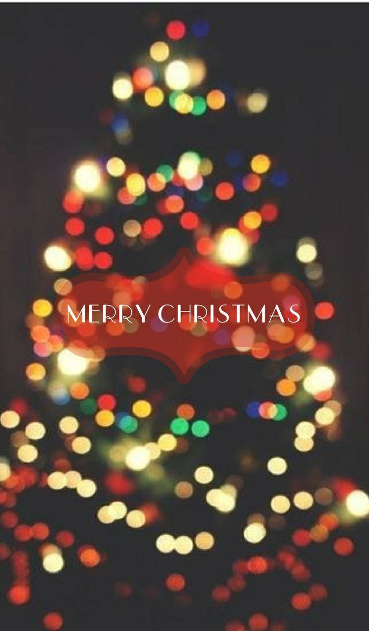 Christmas Lights iPhone, bokeh lights, glowing Christmas tree silhouette, SD Phone Wallpaper