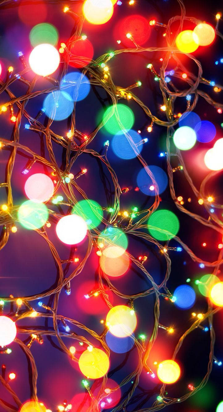 Christmas Lights, iPhone, red, HD Phone Wallpaper
