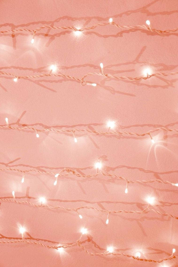 Christmas lights, iPhone, soft pink string lights, SD Phone Wallpaper