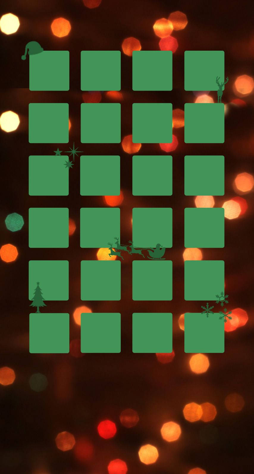 Christmas Lights iPhone, green squares, Christmas icons, HD Phone Wallpaper