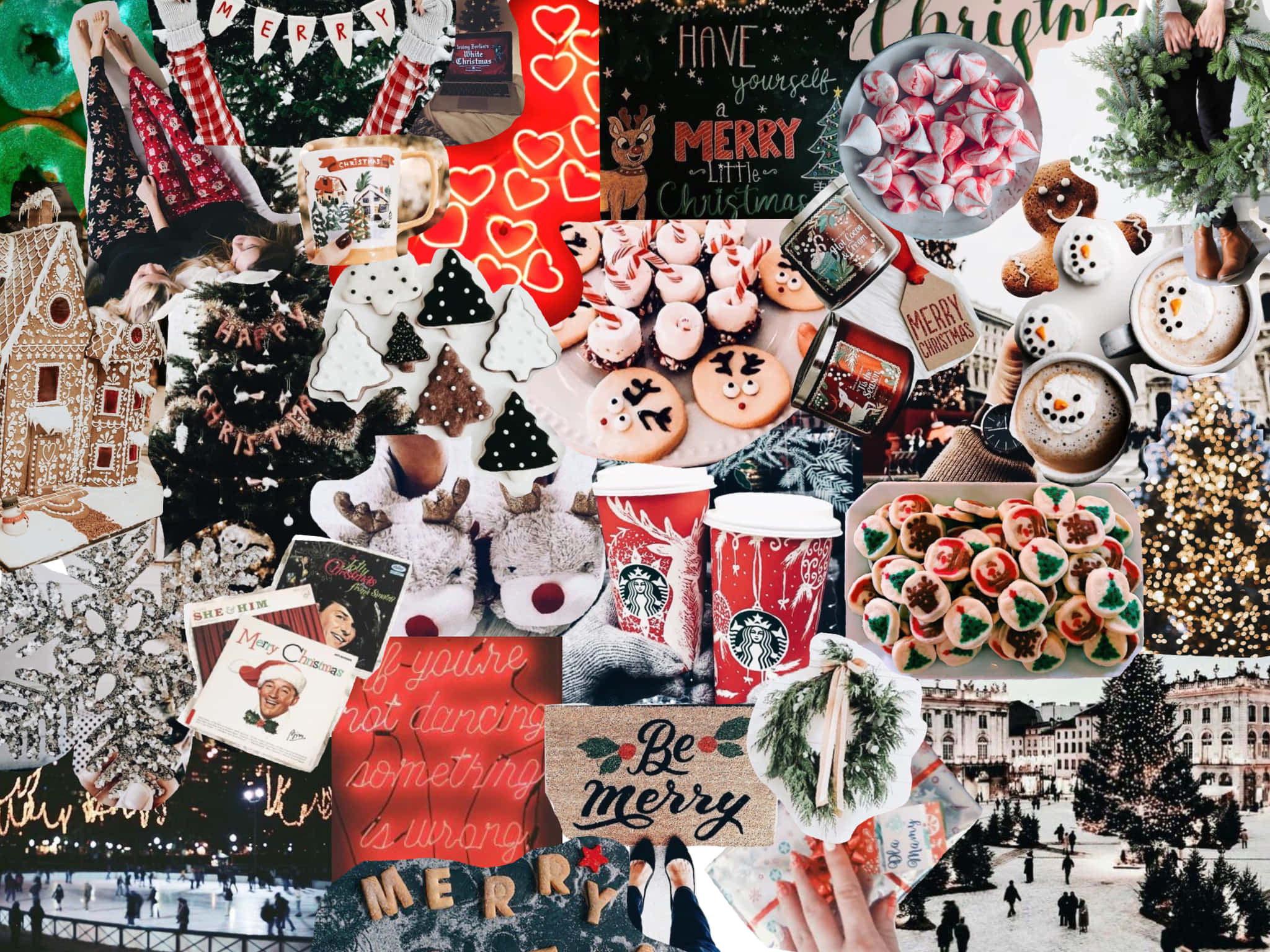 Christmas, Mac Aesthetic, red, Full HD Desktop Wallpaper