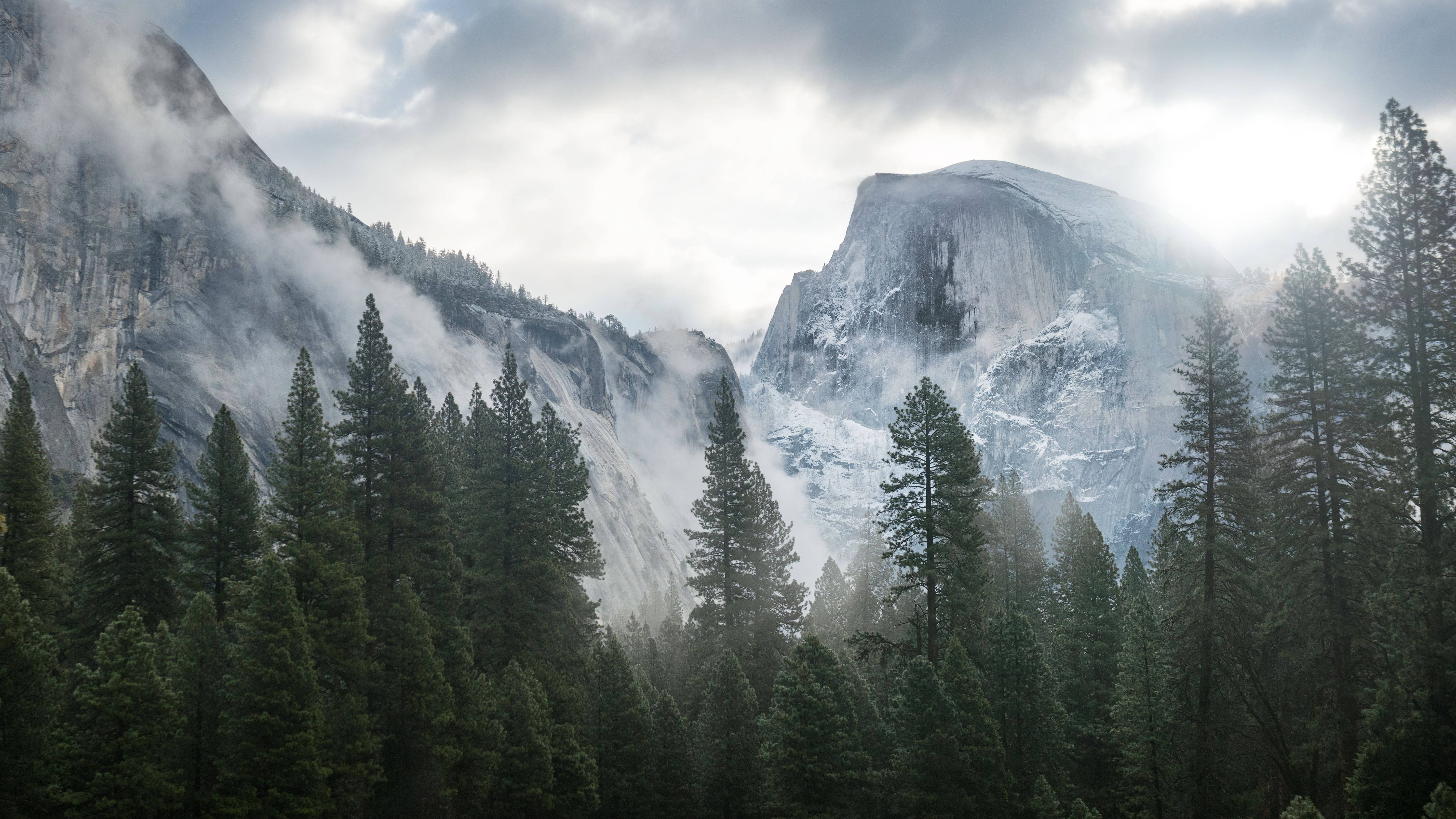 Mac, Winter Season, granite peaks, 5K Desktop Wallpaper