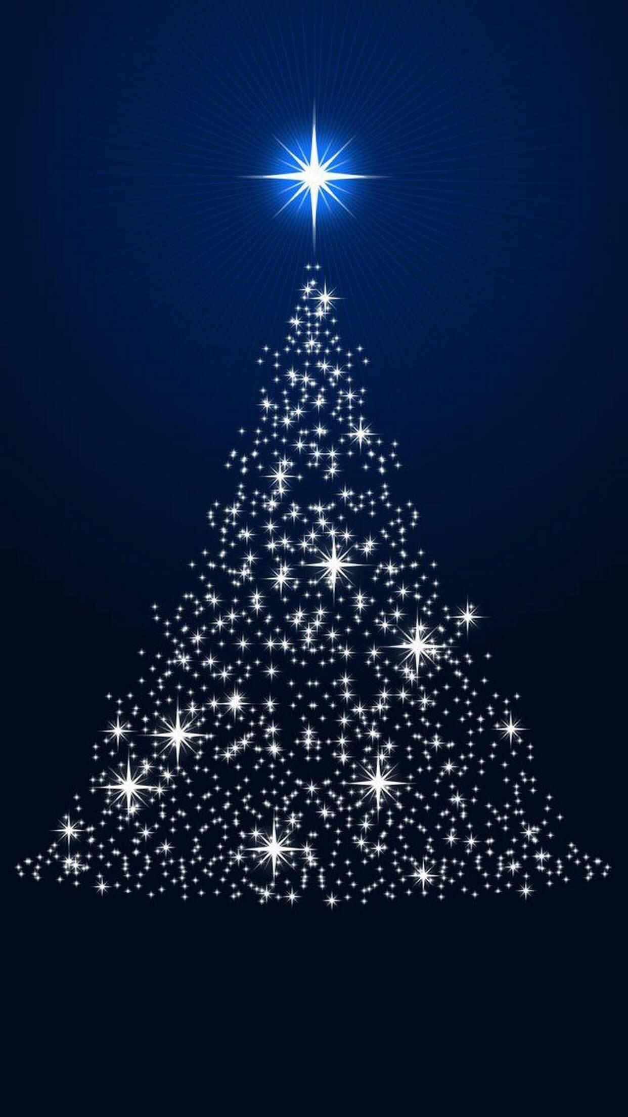 Christmas Mac, Christmas tree, sparkling stars, Full HD Phone Wallpaper