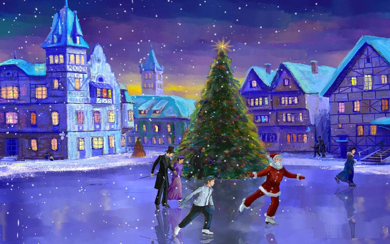 Christmas Mac, Gingerbread cookies, starry night, HD Desktop Wallpaper