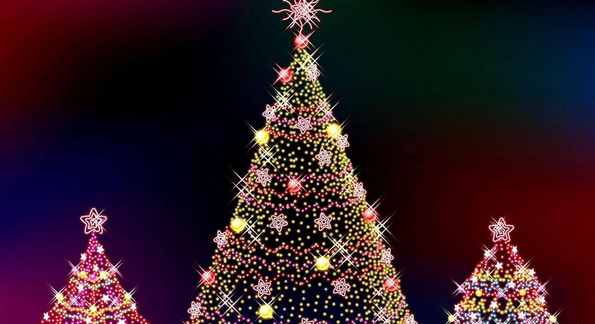 Christmas Mac, Mac Desktop, Christmas trees, Full HD Desktop Wallpaper