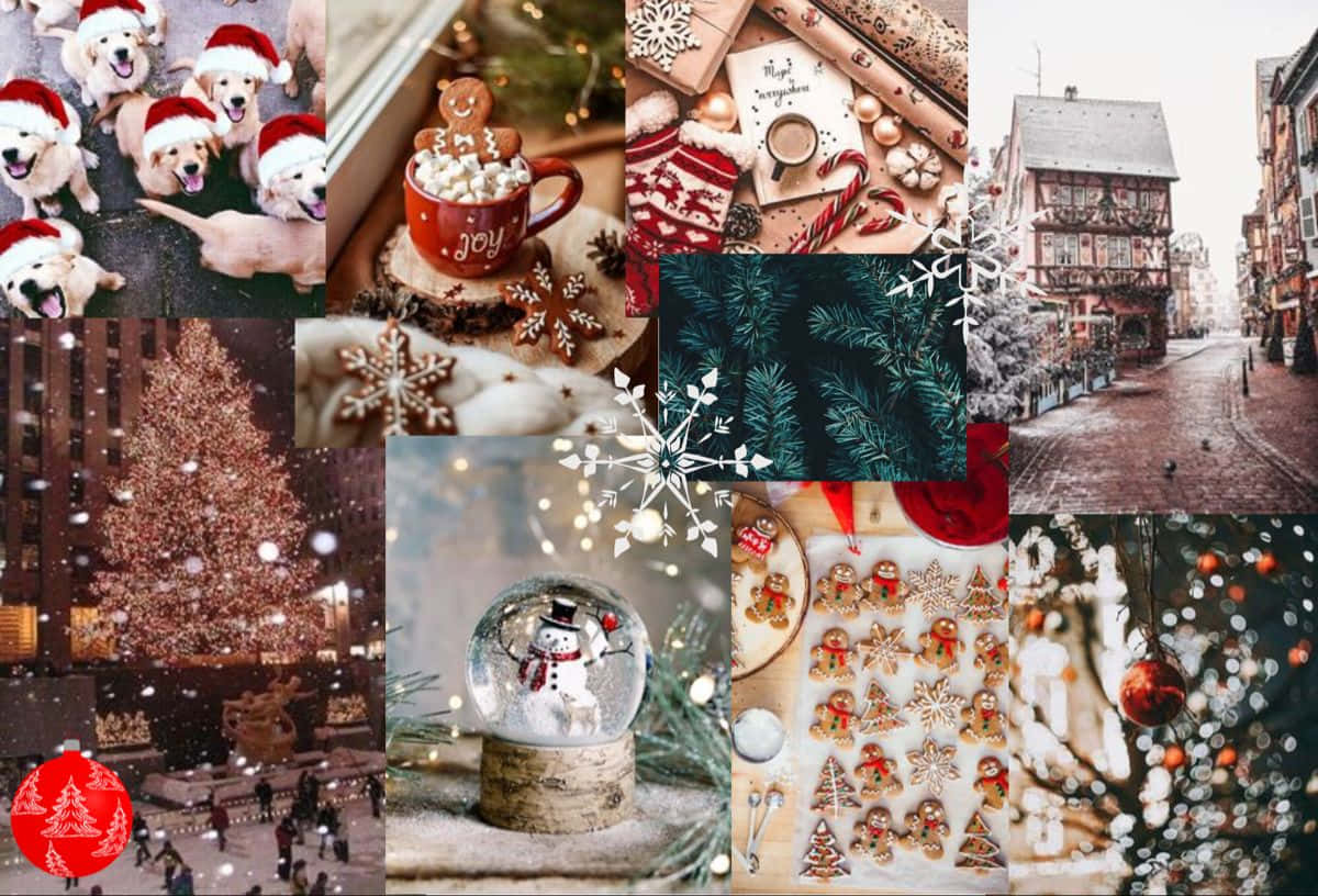 Christmas Mac, snowflakes, gingerbread cookies, SD Desktop Wallpaper