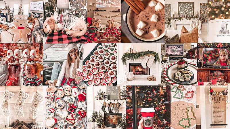 Christmas Mac aesthetic, gingerbread, hot cocoa, SD Desktop Wallpaper