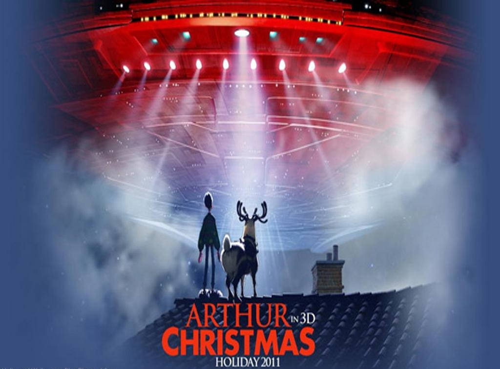 Christmas movie, reindeer, snowy roof, SD Desktop Wallpaper