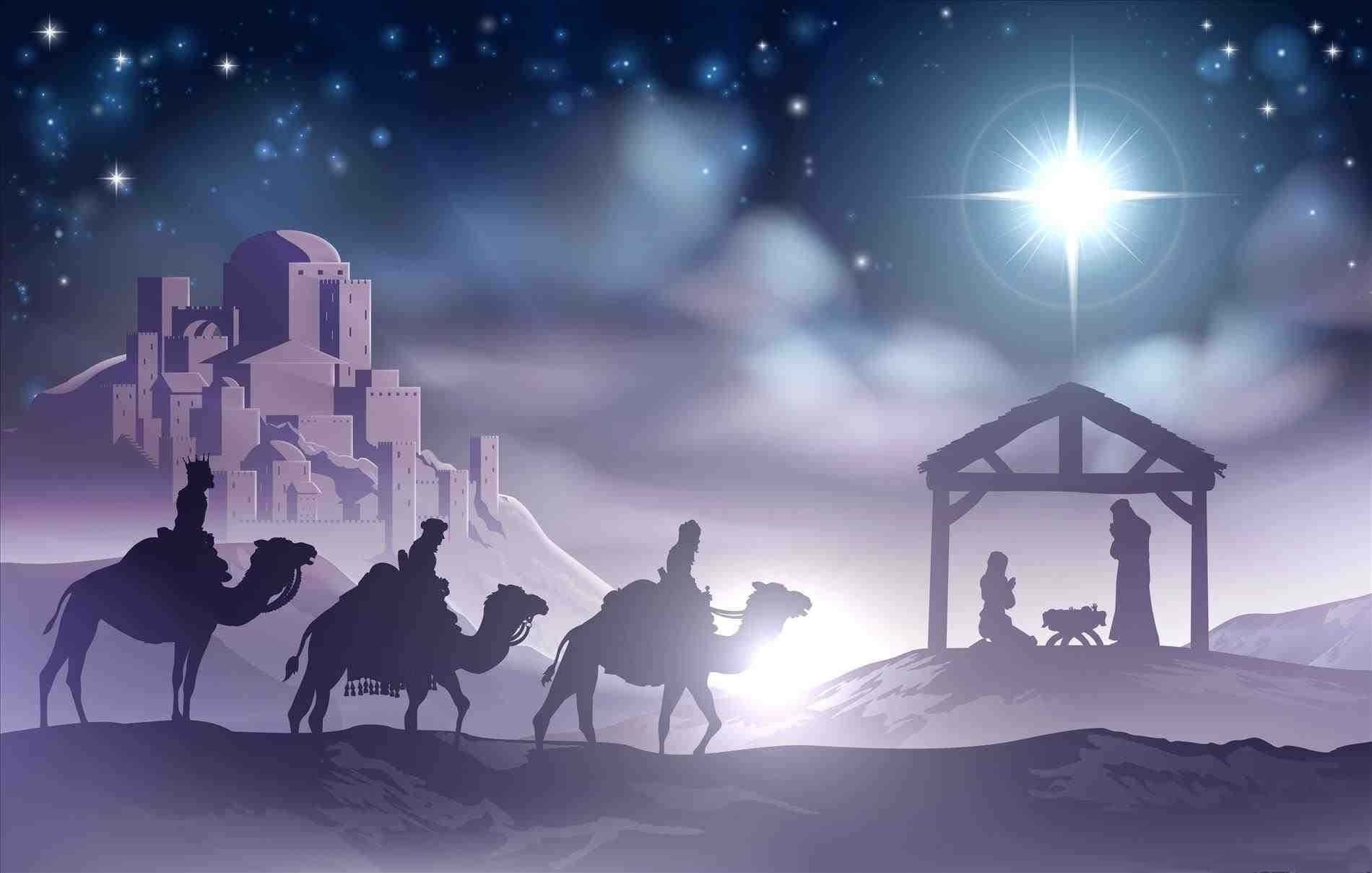 Christmas Nativity, wise men, camels, HD Desktop Wallpaper