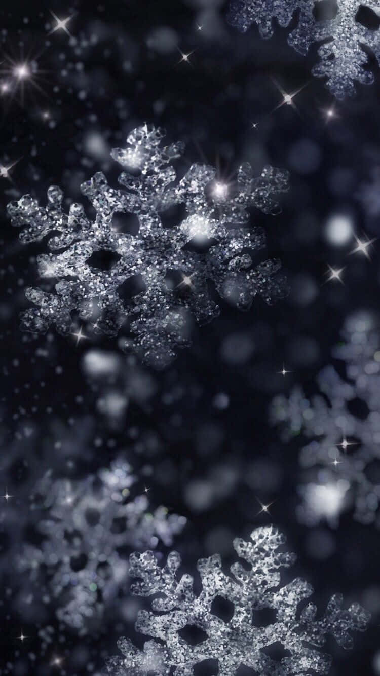 Christmas Night, snowflakes, dark blue background, HD Phone Wallpaper