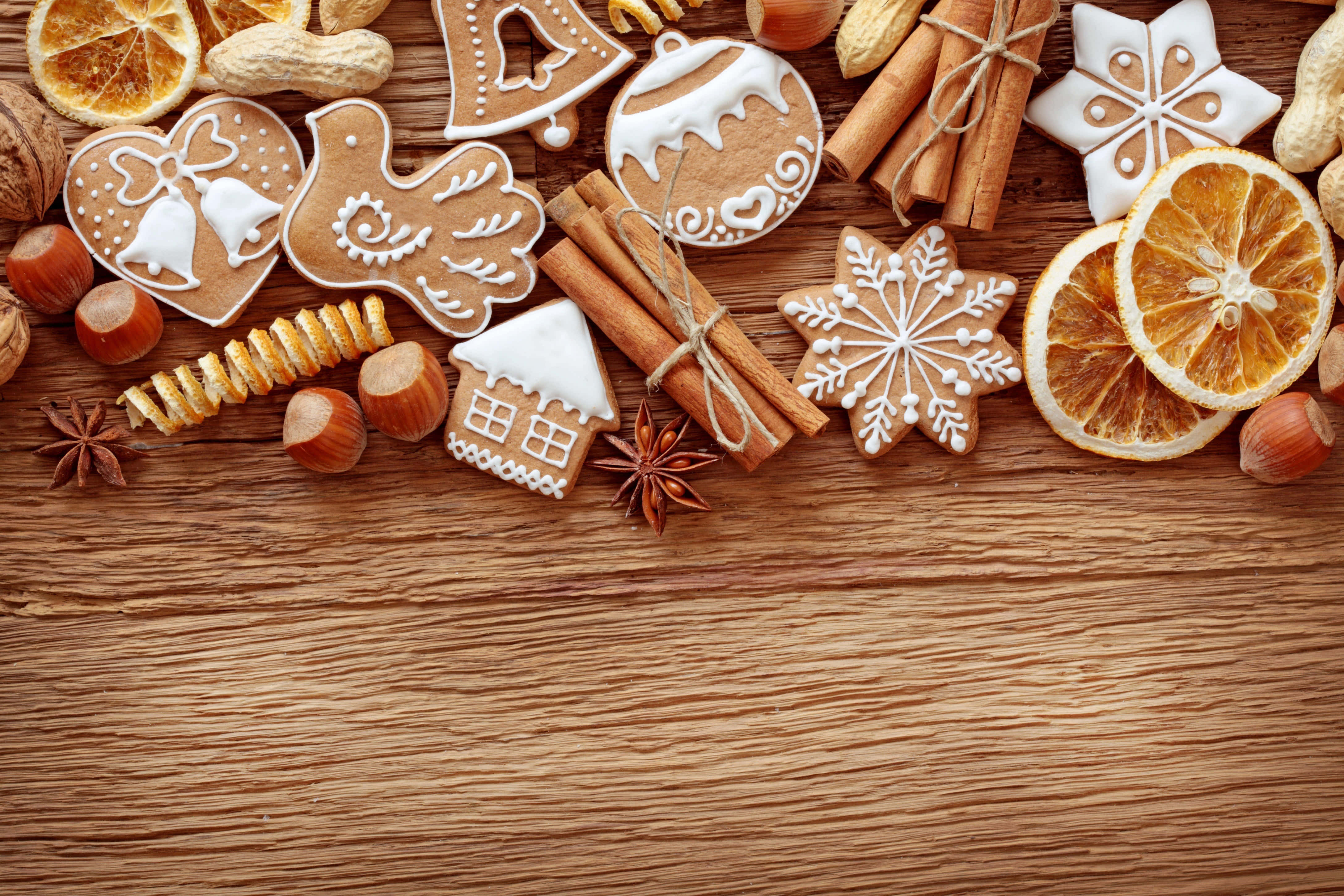 Christmas PC, 4350 x 2900, gingerbread cookies, 4K Desktop Wallpaper