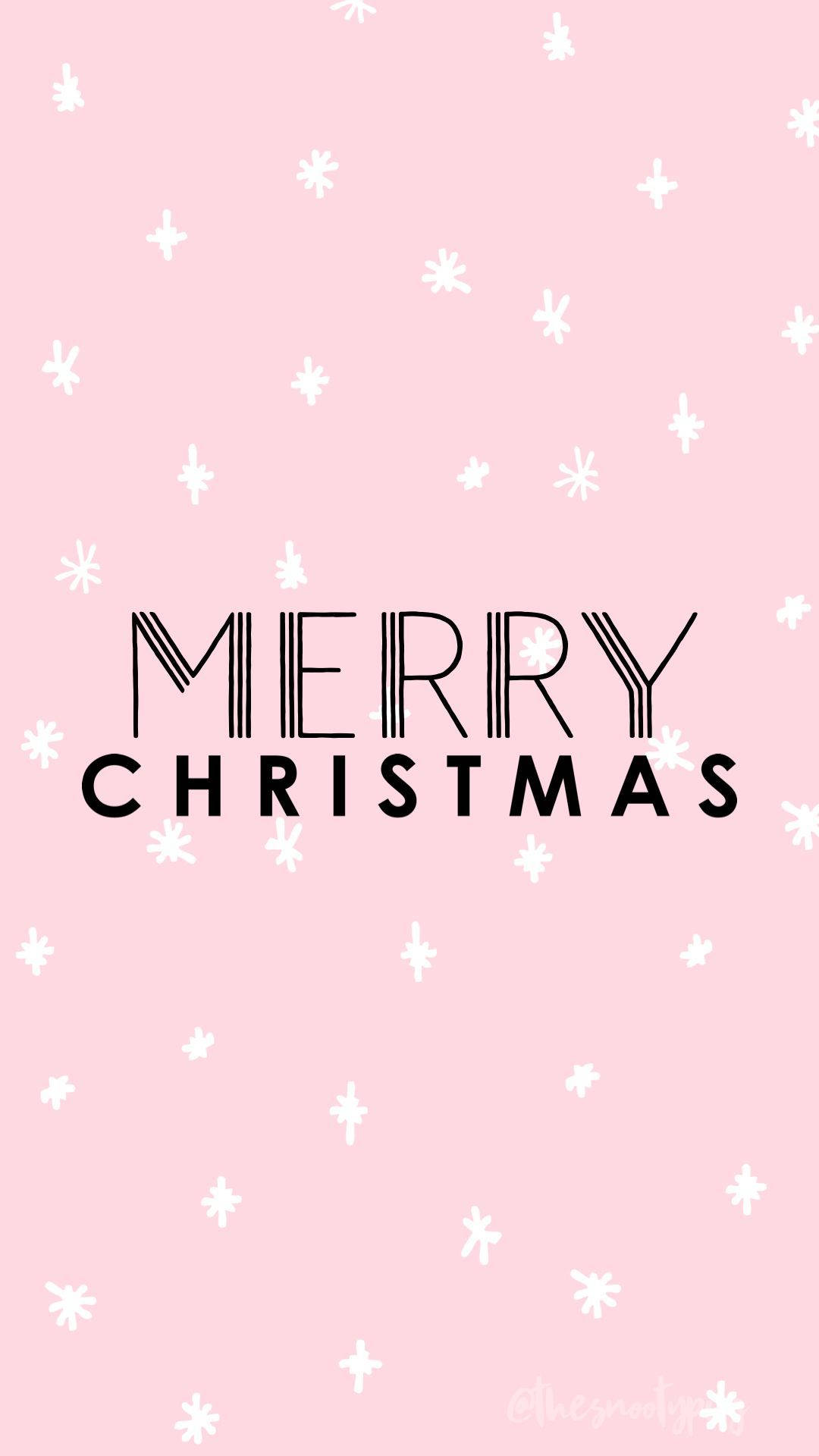 Pink Snowflakes Christmas Phone, pink background, white snowflake patterns, Full HD Phone Wallpaper