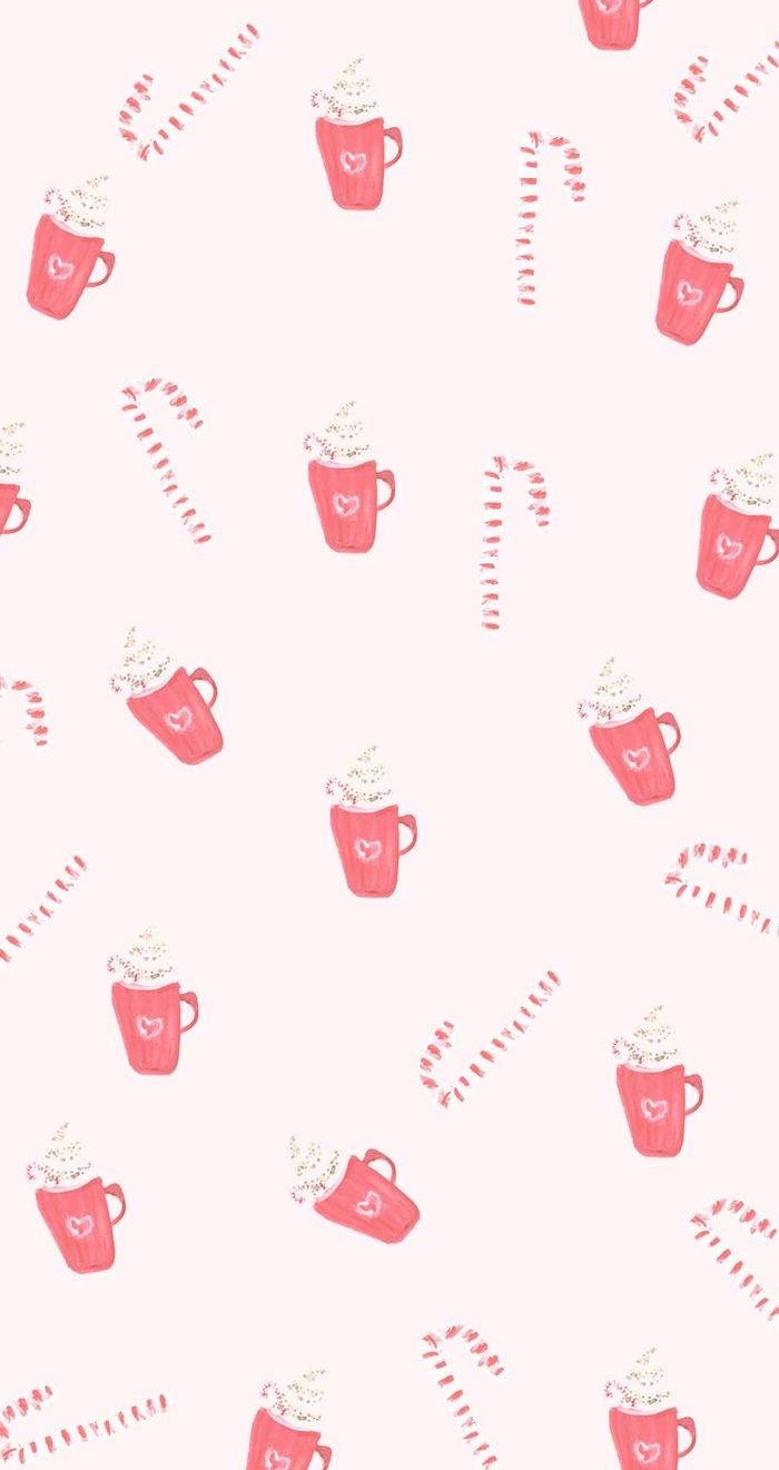 iPhone, candy cane, pink mug, HD Phone Wallpaper
