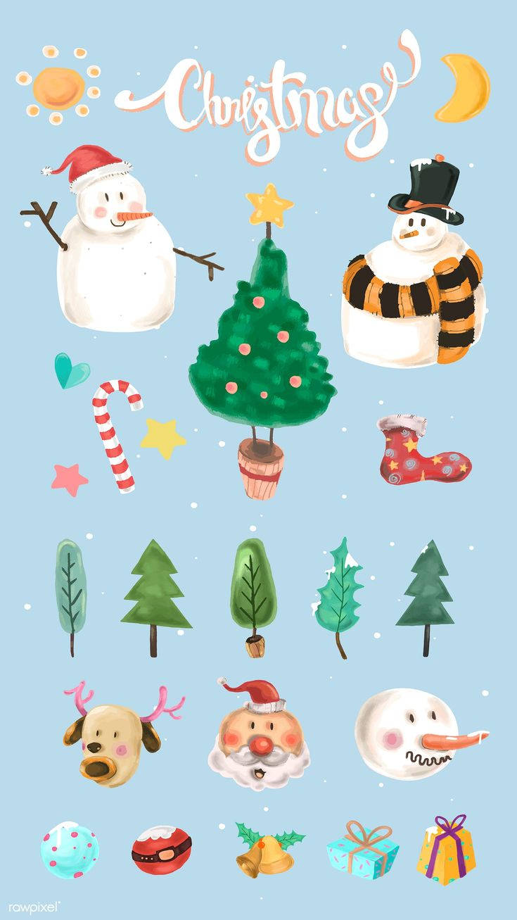 Winter Holiday Art, Christmas Phone, snowmen, HD Phone Wallpaper