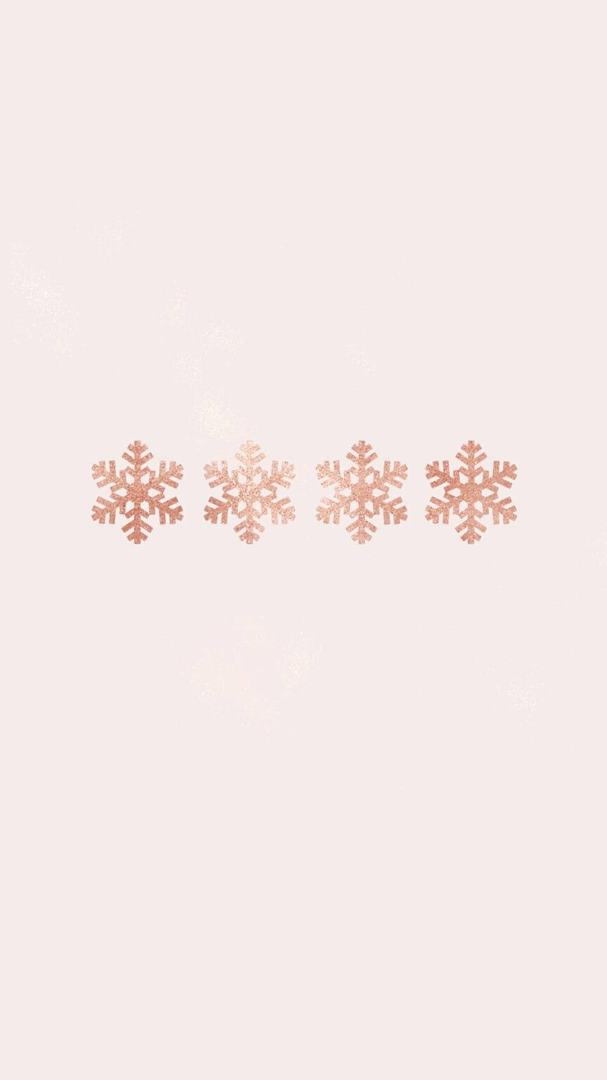 minimalist snowflakes, rose gold snowflakes, soft blush background, HD Phone Wallpaper